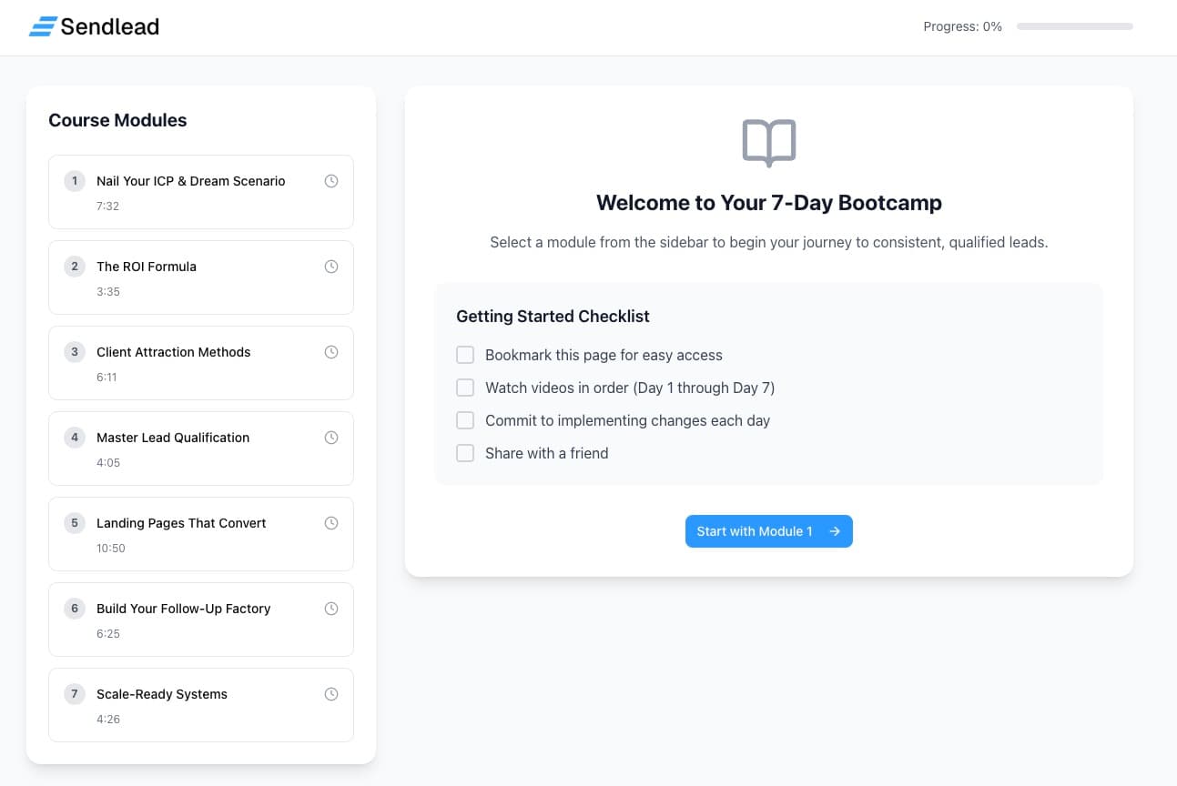 7-Day Lead Generation Bootcamp Course Preview